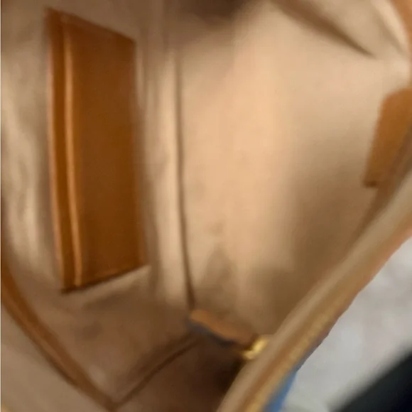 MCM Cognac Visetos Pouch with White Rabbit and Blue Detail - Picture 6 of 7